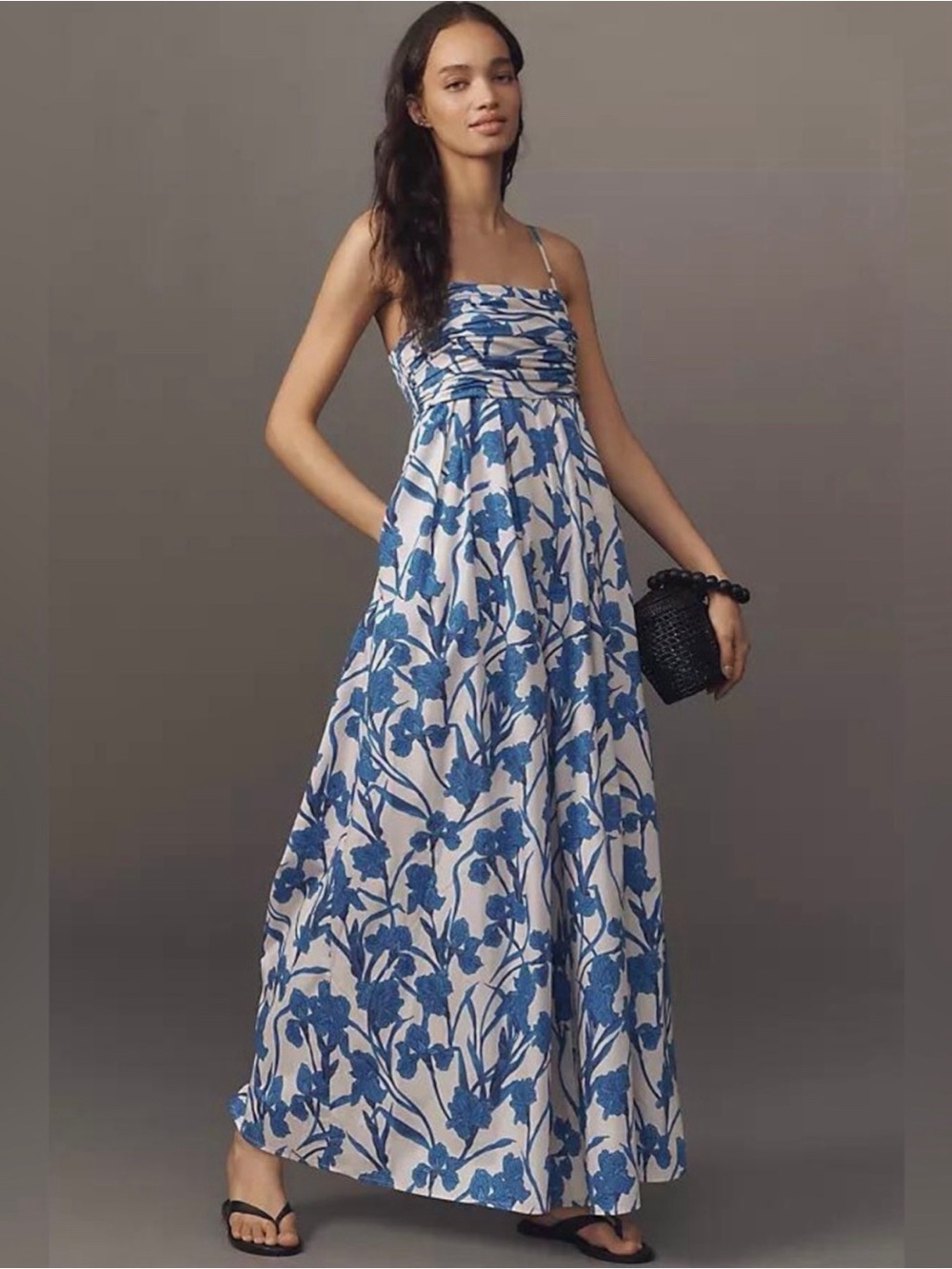 Anthropologie Hutch The Mabel Sleeveless Wide Leg Jumpsuit Size XS Blue White